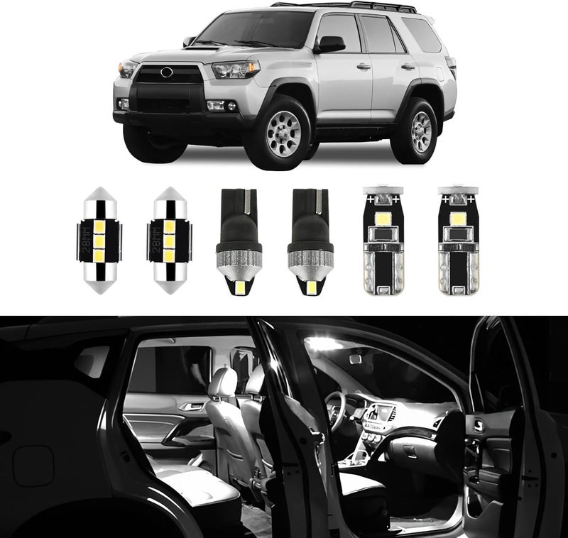 EASY EAGLE 16 Pcs Super Bright 6000K White LED Interior Light Bulbs Kit Package for 2010-2020 2021 2022 Toyota 4Runner + and Install Tool (White) - Image 1